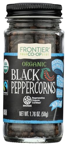 Frontier Co-op Black Peppercorns 1.76 oz, Regenerative Organic Certified
